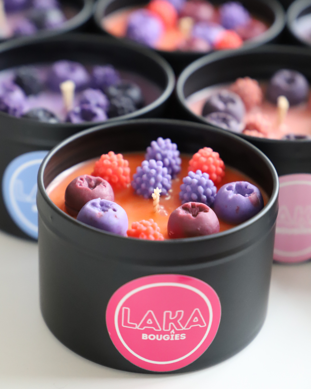 Bougie en pot parfum FRUITS ROUGES
