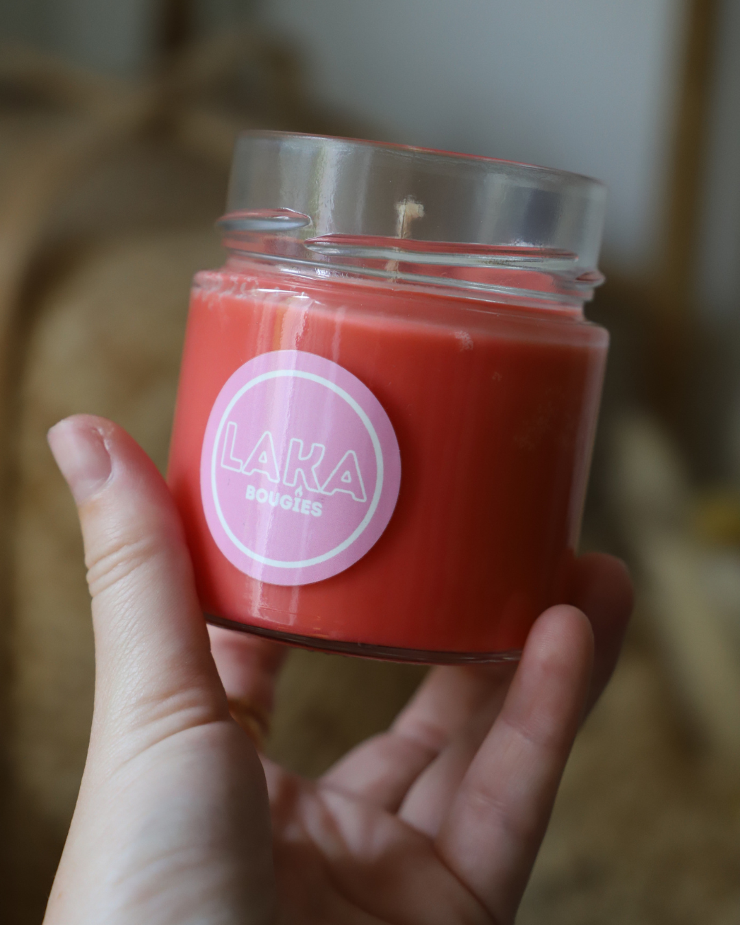 Bougie en pot parfum FRUITS ROUGES et paillettes - 150g de cire