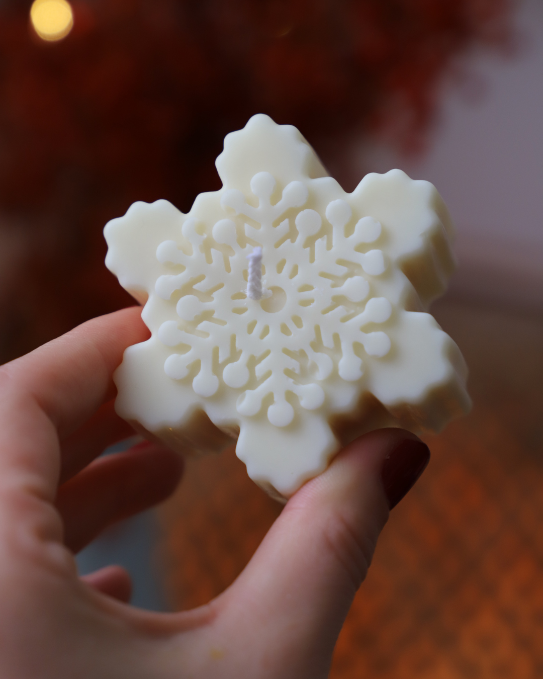 Flocon blanc - bougie moulée
