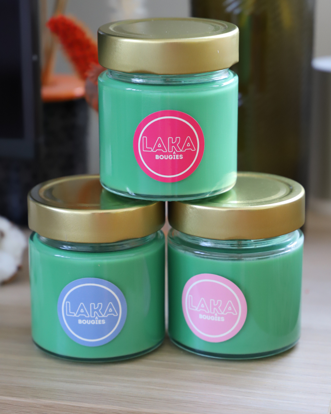 Bougie en pot parfum HERBE COUPÉE et paillettes - 150g de cire