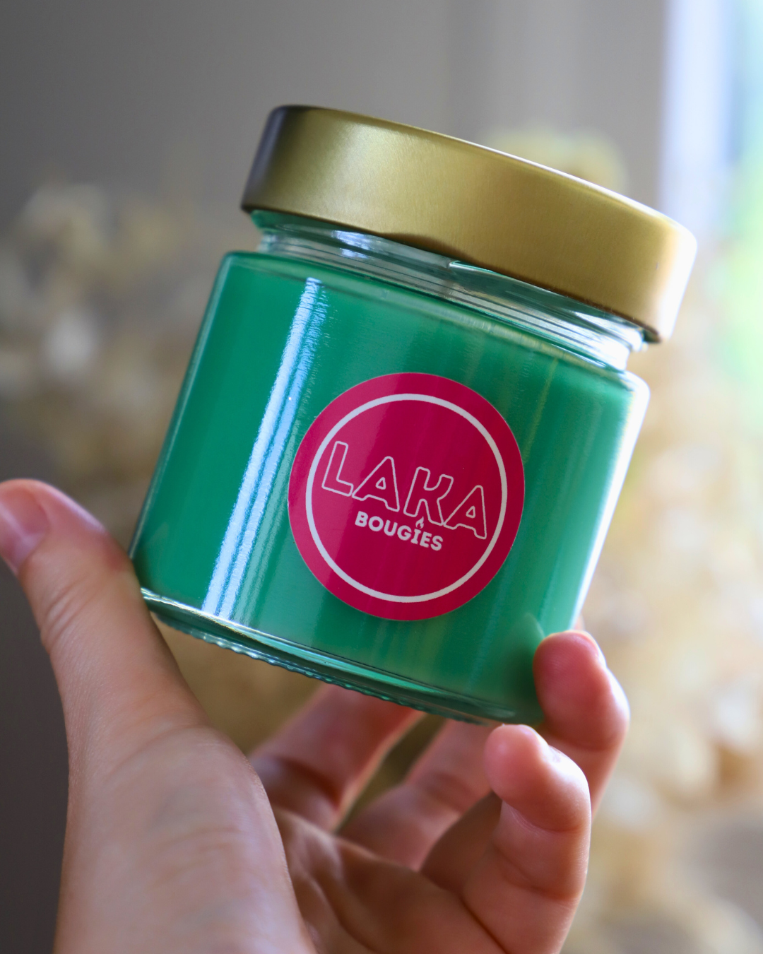 Bougie en pot parfum HERBE COUPÉE et paillettes - 150g de cire