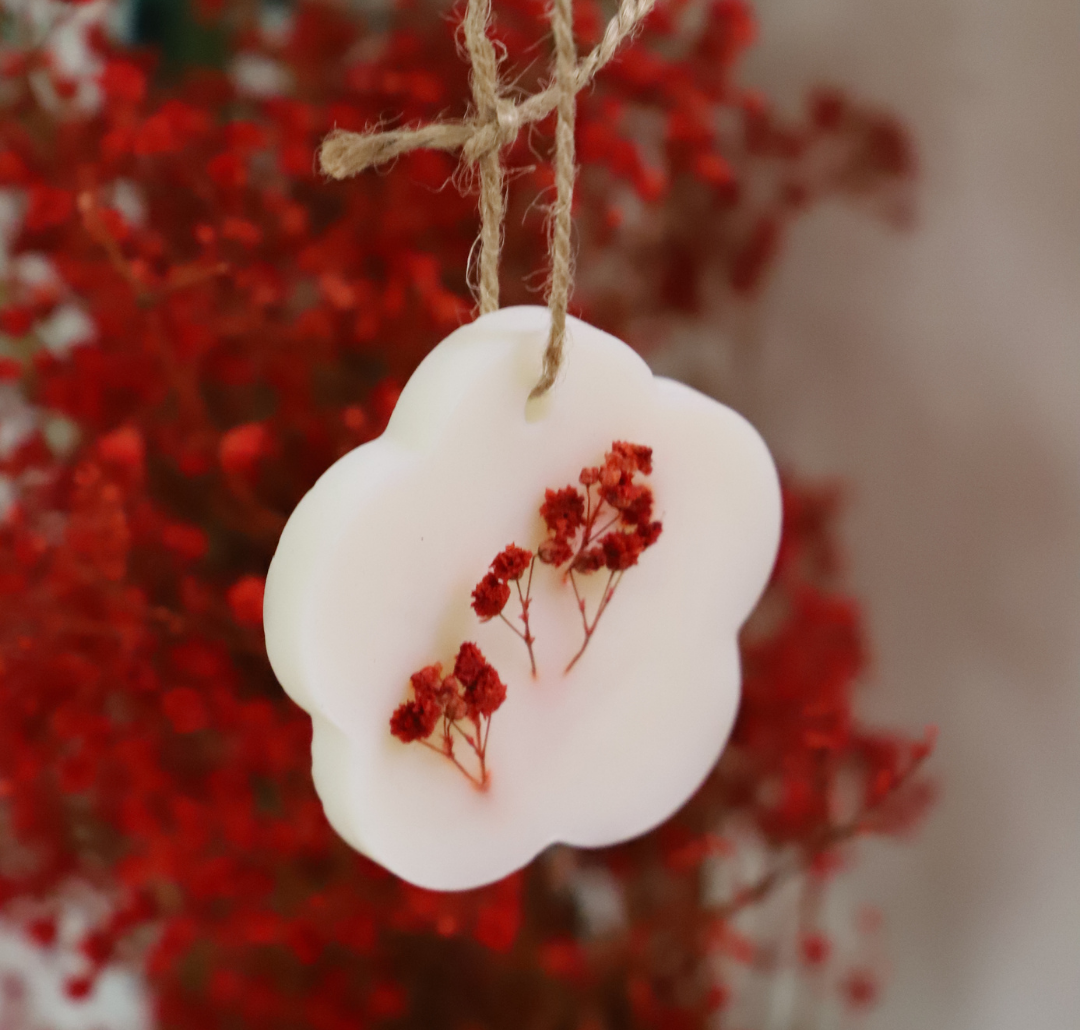 Grande suspension parfumée fleurie - Fleurs rouges / fleur