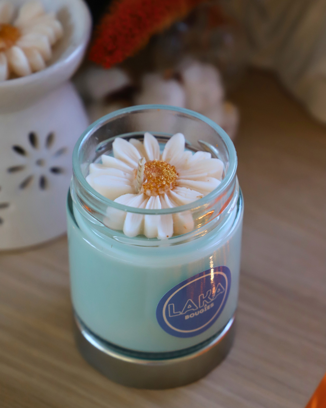 Bougie en pot parfum LINGE FRAIS et Pâquerette - 180g de cire