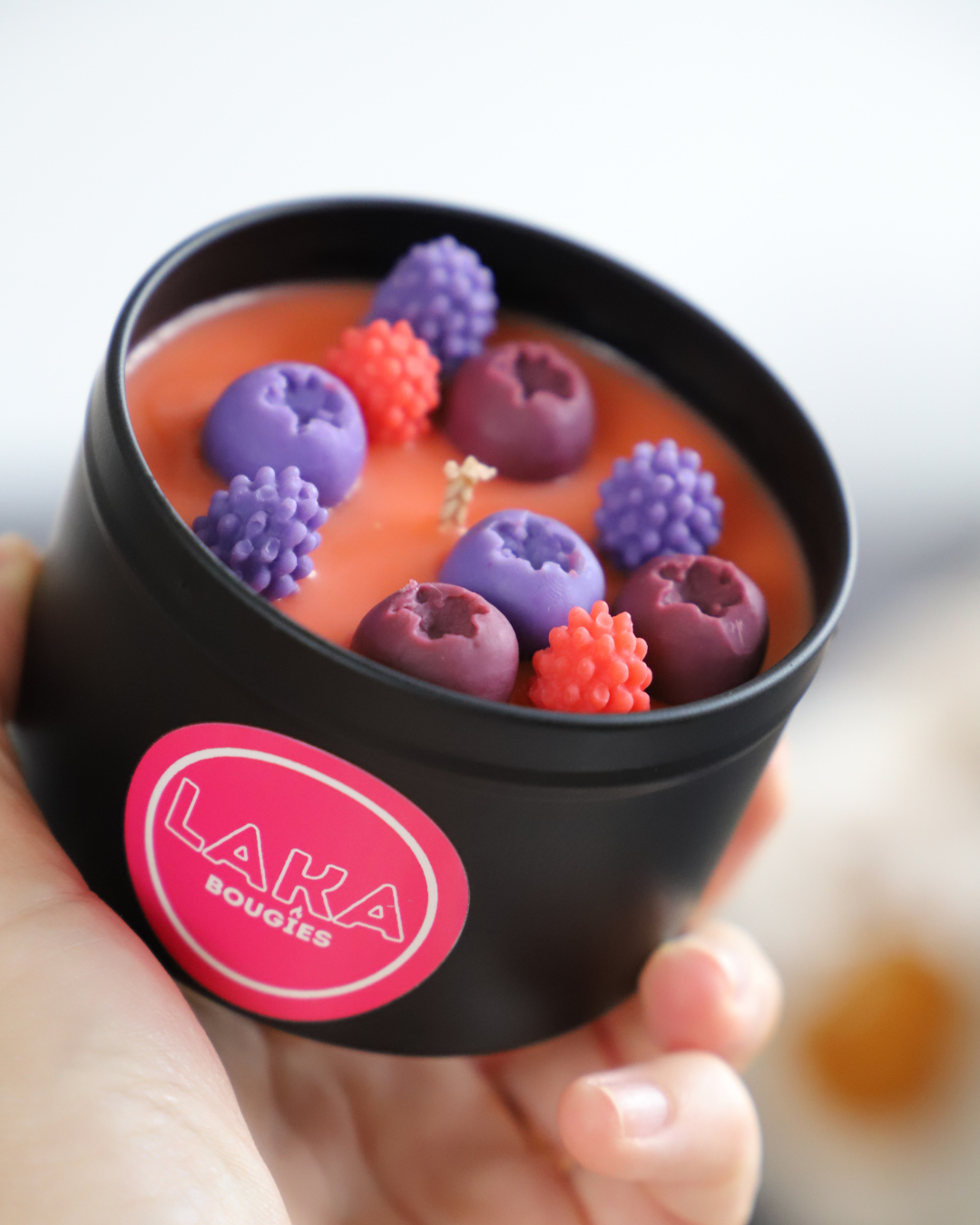 Bougie en pot parfum FRUITS ROUGES