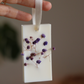 Suspension parfumée LAVANDE / GYPSOPHILE VIOLET - RUBAN BLANC - rectangle moyen
