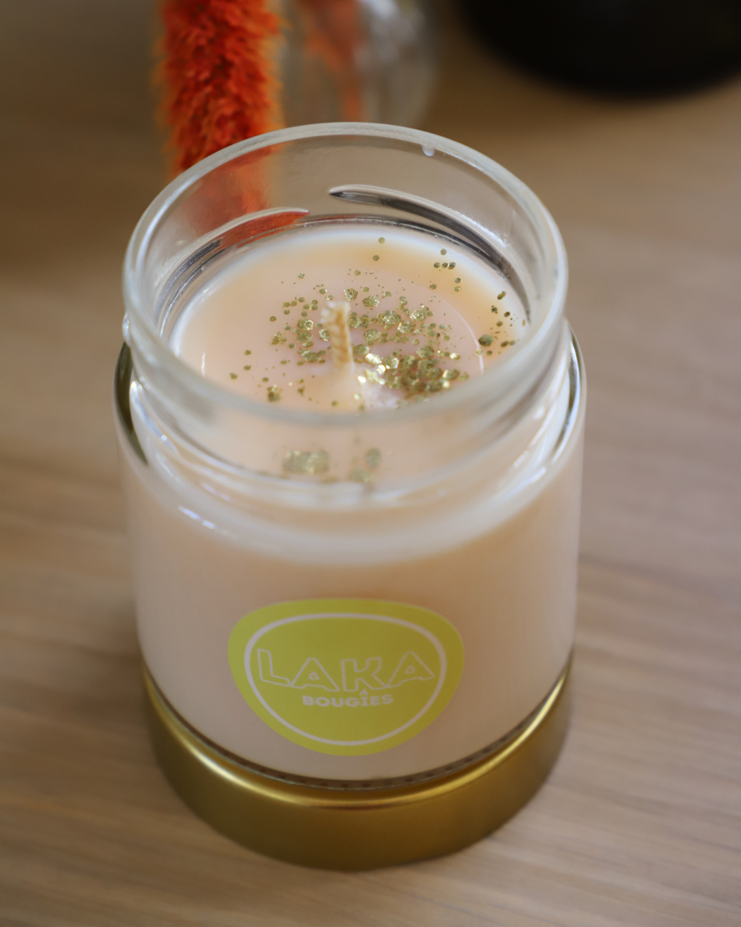 Bougie en pot parfum CITRONNELLE et paillettes
