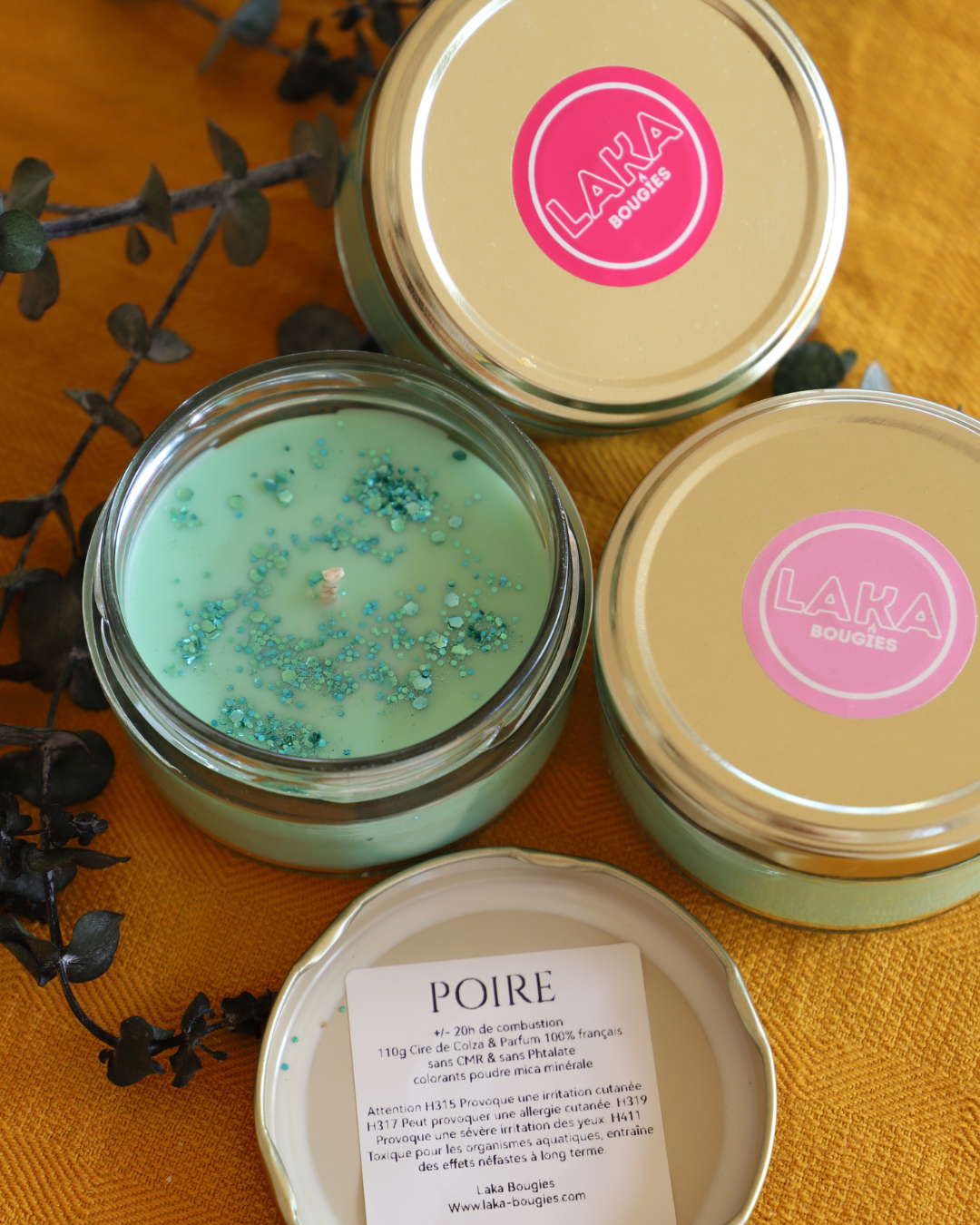 Bougie en pot parfum POIRE  - 110g de cire de colza