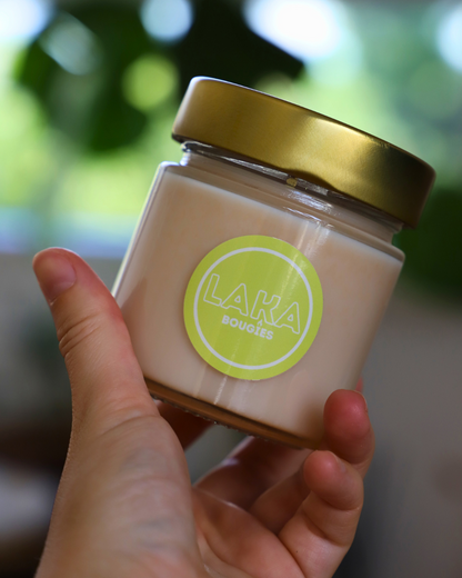 Bougie en pot parfum CITRONNELLE et paillettes