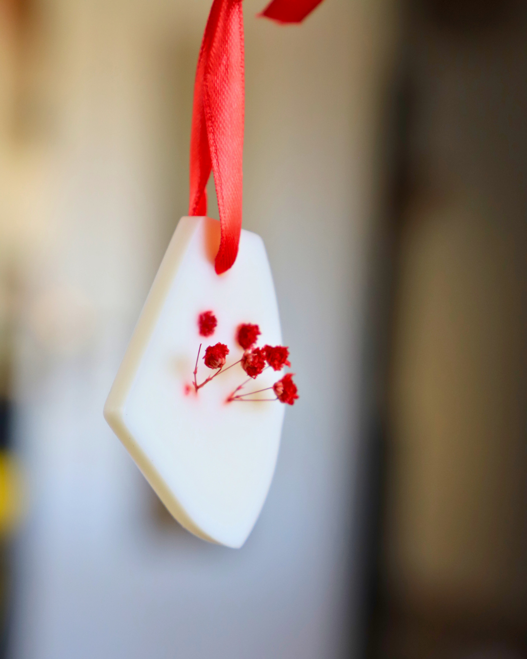 Suspension rouge - gypsophile